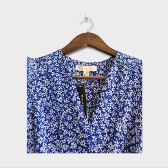 Monteau Ruffled Sleeveless Wrap Blouse S - Picture 2 of 5